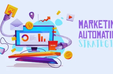 Illustration of a 2025 marketing automation strategy workflow, showcasing steps from goal setting to customer engagement.